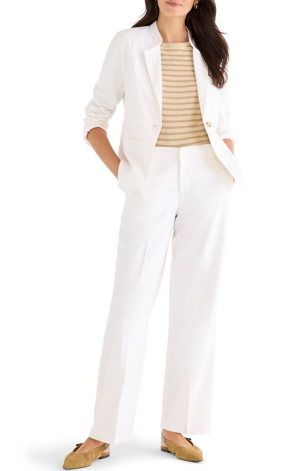 ニックプラスゾーイ レディース アウター ジャケット・ブルゾン ブレザー リネン NICZOEva Linen Blend Blazer Milk White ホワイト