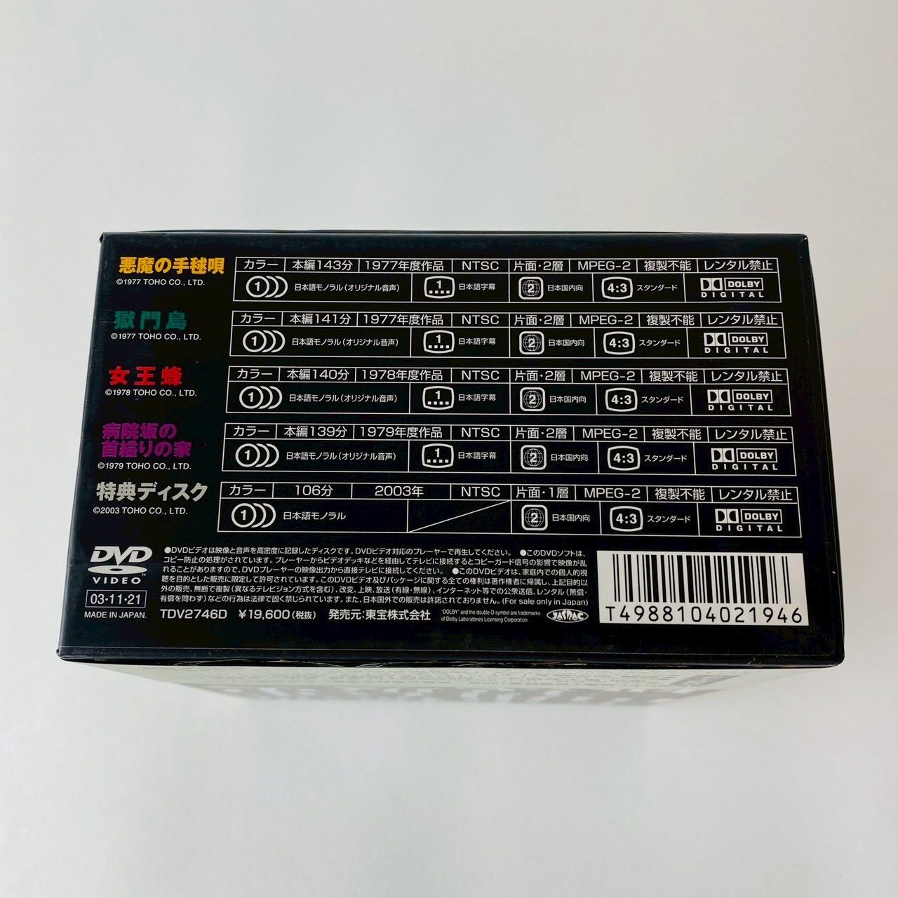 金田一耕助シリーズ 劇場版DVD-BOX 金田一耕助の事件匣〈初回限定生産・5枚組〉石坂浩二 TDV-2746D [D]【DVD】(P26)