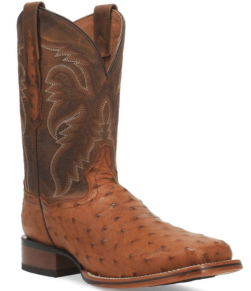 ダンポスト メンズ シューズ ブーツ・レインブーツ Dan Post Mens Alamosa 11 Full Quill Ostrich Square Toe Western Boots Bay Apache