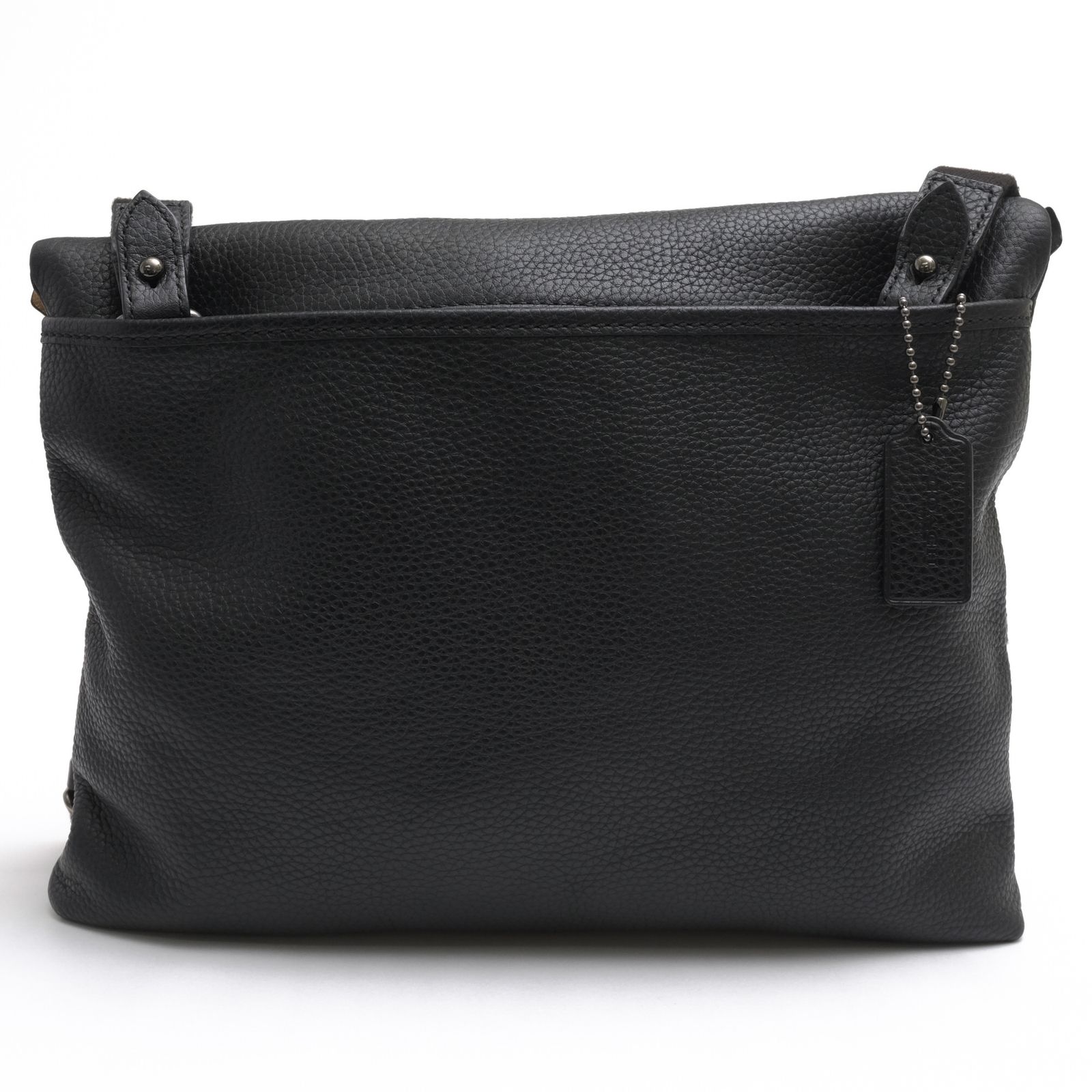 コーチ／COACH バッグ ショルダーバッグ 鞄 メンズ 男性 男性用 レザー 革 本革 ブラック 黒 71499 Foldover Crossbody フォルドオーバー クロスボディー メッセンジャーバッグ シボ革 シュリンクレザー