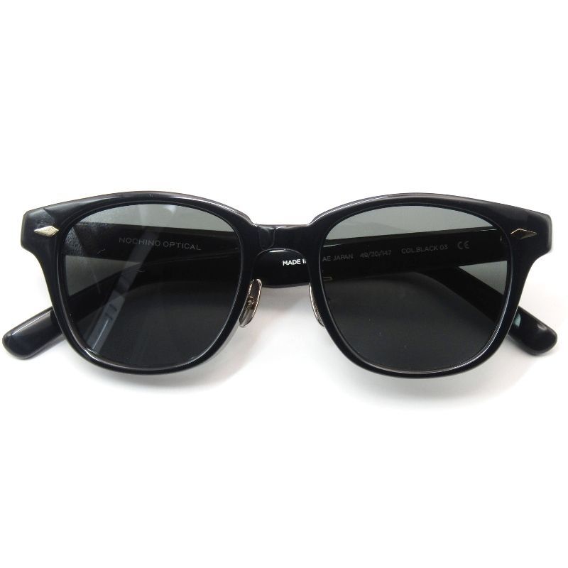 未使用 NOCHINO OPTICAL ノチノオプティカル サングラス SANSUI FR ＃3 日本製 サンスイ 非調光 8mm厚フロント GLOSS BLACK 61005660 25,668円