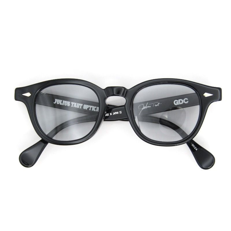美品 JULIUS TART OPTICAL × GDC ジュリアスタートオプティカル サングラス AR 46-22 PL-002A 日本製 エーアール BLACK 54001022