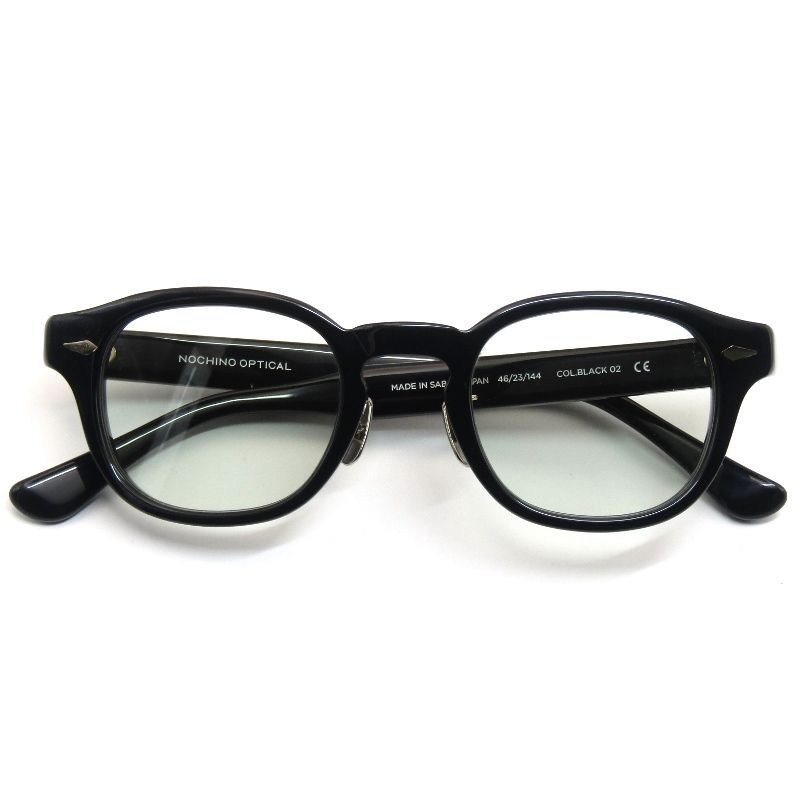 未使用 NOCHINO OPTICAL ノチノオプティカル サングラス NOCHINO FR ＃2 日本製 ノチノ 調光 8mm厚フロント GLOSS BLACK 61005657