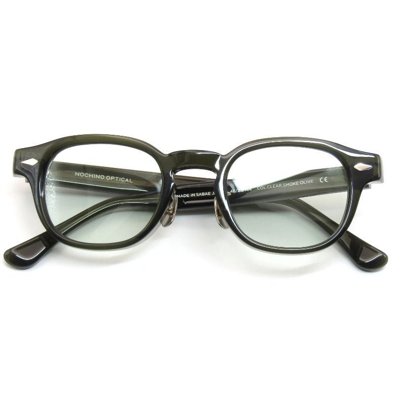 未使用 NOCHINO OPTICAL ノチノオプティカル サングラス NOCHINO FR ＃5 日本製 ノチノ 調光 8mm厚フロント CLEAR SMOKE OLIVE 61005658