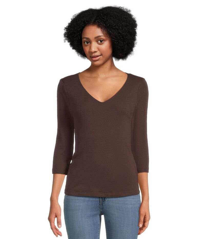 マイケルスターズ レディース トップス シャツ Vネック Michael Stars Angelina VNeck Tee Java