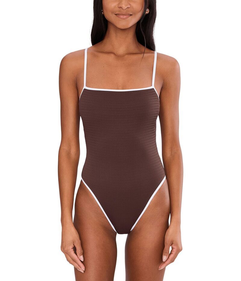 シーフォリー レディース 水着 上下セット Seafolly Beach Bound Square Neck One Piece Dark Chocolate チョコレート