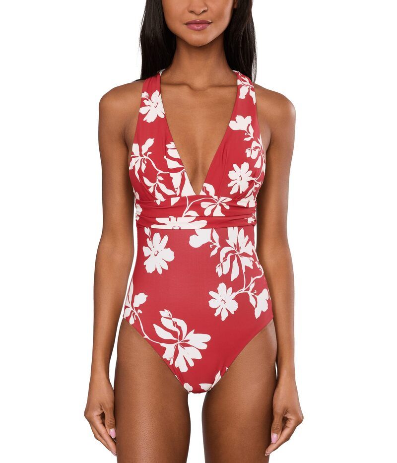 シーフォリー レディース 水着 上下セット Seafolly Mayflower Cross Back OnePiece Cosmo Red レッド