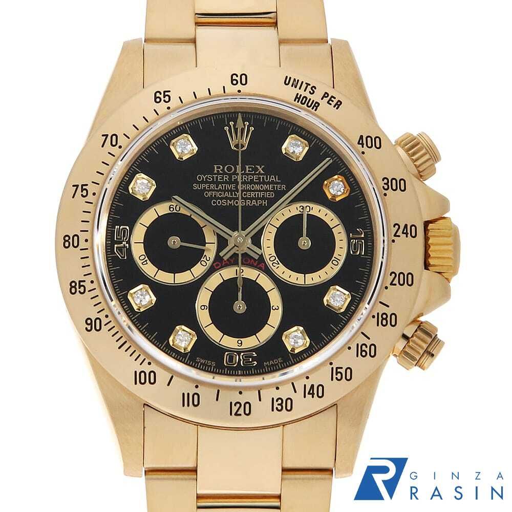 ロレックス コスモグラフ デイトナ 8Pダイヤ 16528G ブラック 逆6 S番 中古 メンズ