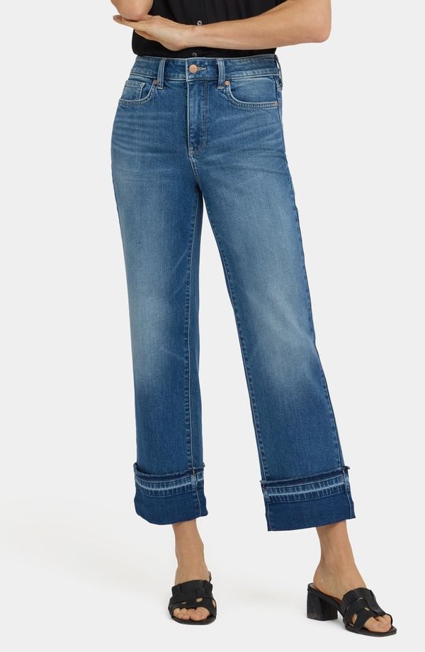 エヌワイディージェイ レディース ボトムス デニムパンツ ストレート ハイウエスト アンクル ジーンズ NYDJ Bailey High Waist Ankle Relaxed Straight Leg Jeansun Soak