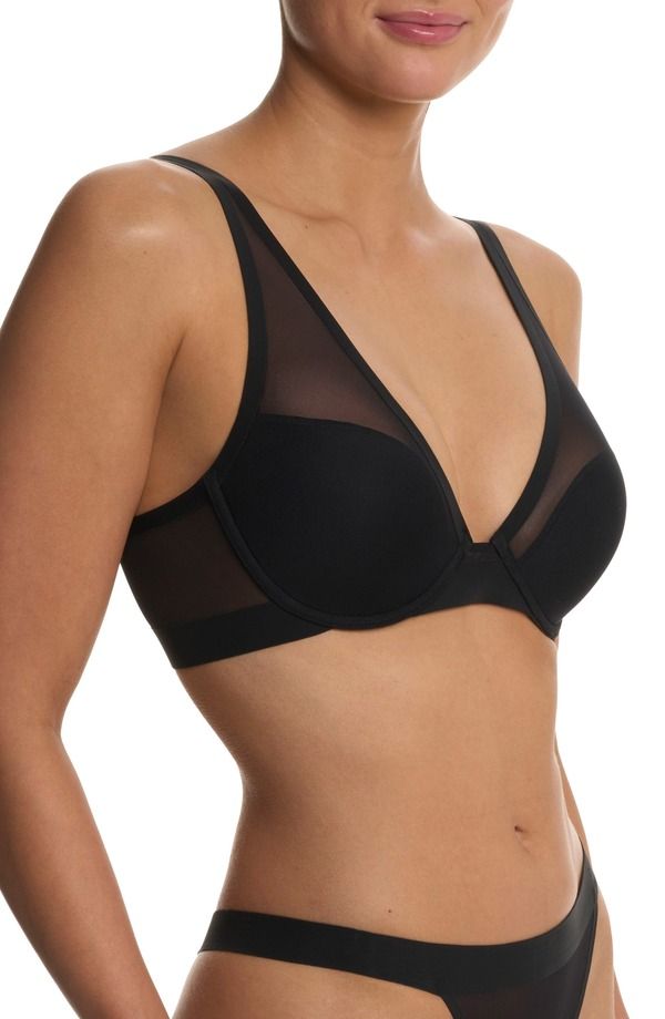 ナトリ レディース トップス Tシャツ Natori True Zen Plunge TShirt Bra Black ブラック