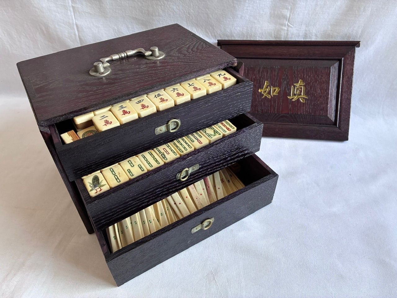 骨董🀄️】麻雀牌セット 戦前 昭和初期 中国輸入 高級背竹牌 麻雀牌 牛