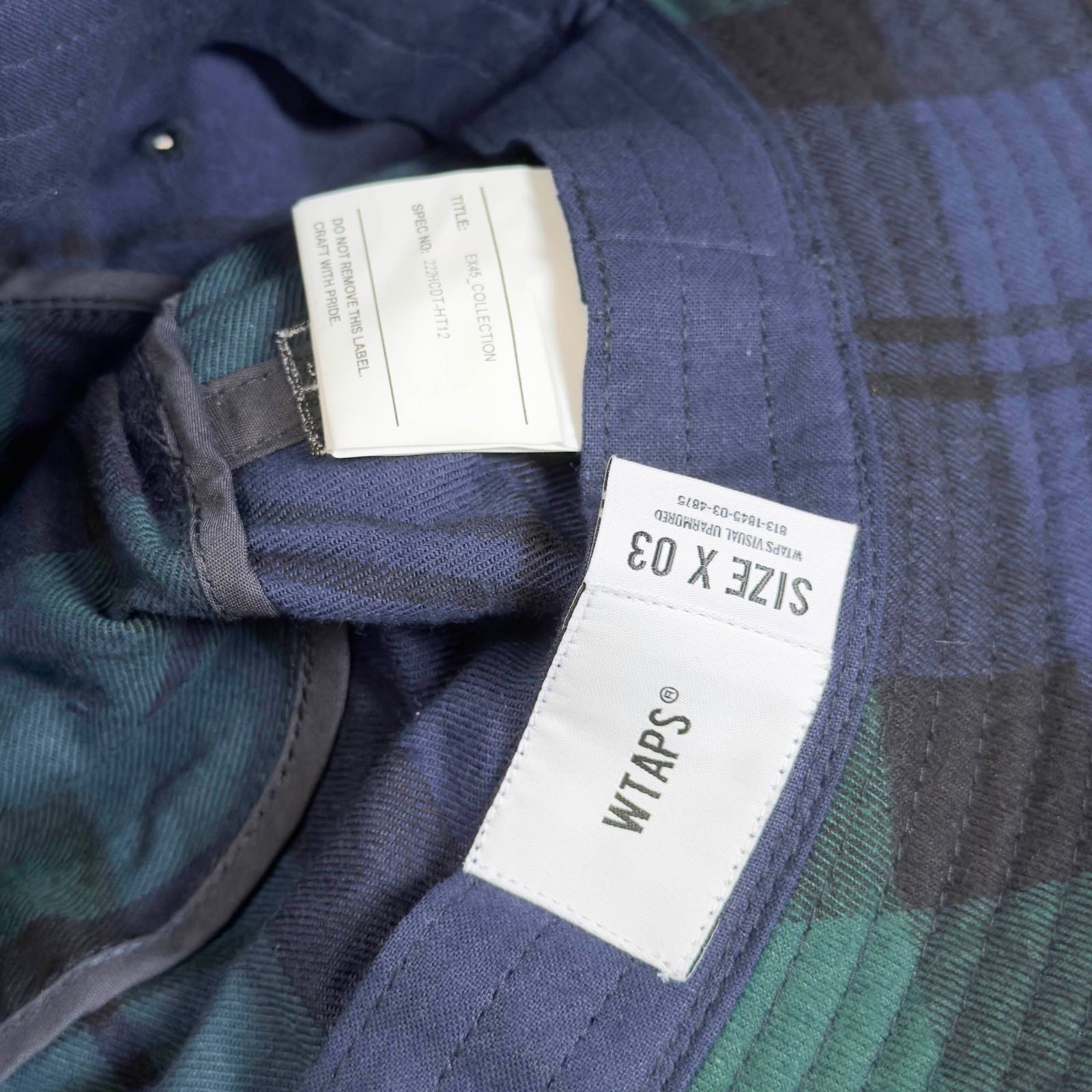 WTAPS ダブルタップス ジャングルハット 帽子 チェック グリーン 