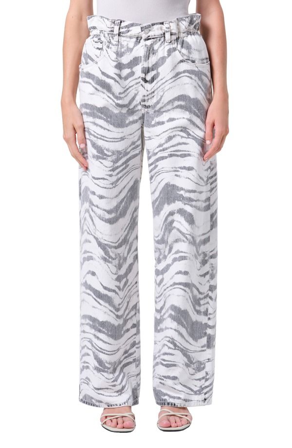 アゴルド レディース ボトムス デニムパンツ ワイドレッグ プリント ジーンズ AGOLDE Lyonne Print Wide Leg Jeans Quiver Black ブラック