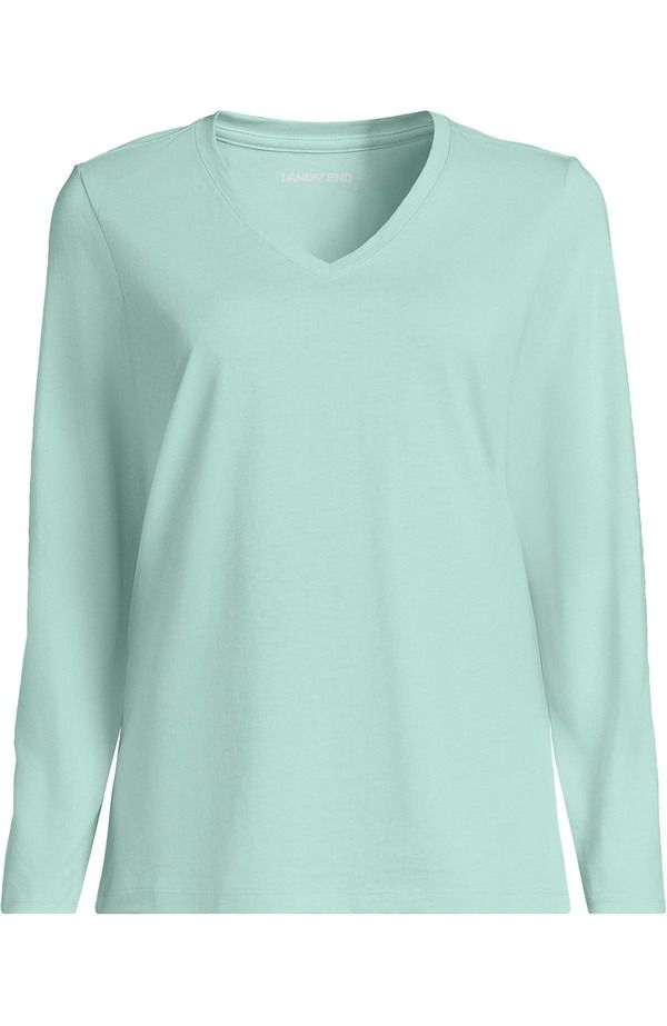 ランズエンド レディース トップス Tシャツ Vネック コットン Lands End Relaxed Supima Cotton Long Sleeve VNeck TShirt Pale Sky ランズエンド レディース トップス Tシャツ Vネック コットン Lands End Relaxed Supima Cotton Long Sleeve VNeck TShirt Pale Sky