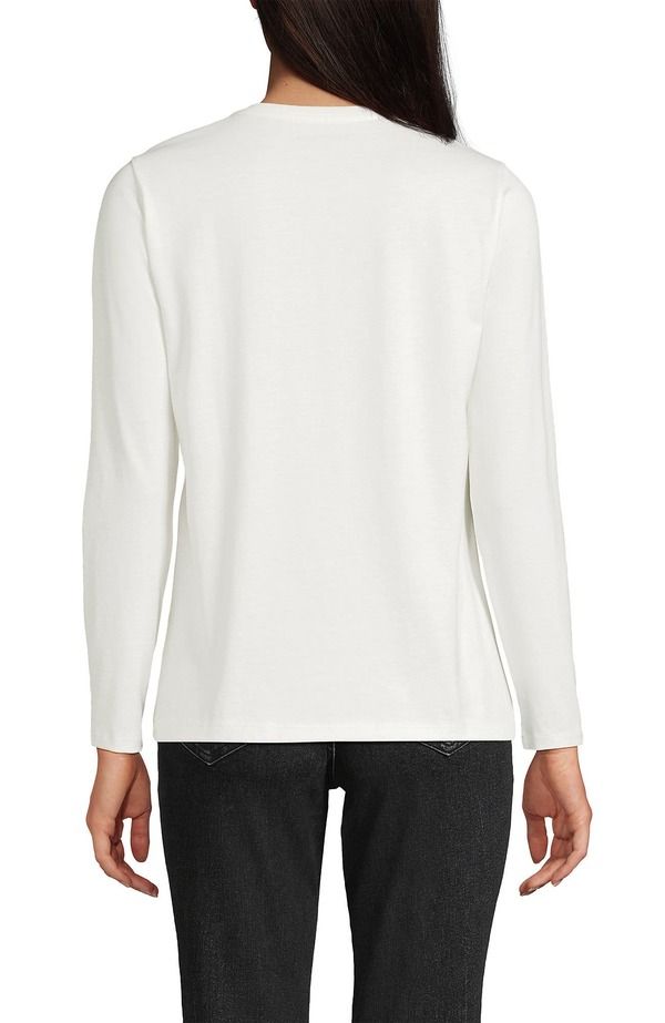 ランズエンド レディース トップス Tシャツ Vネック コットン Lands End Relaxed Supima Cotton Long Sleeve VNeck TShirt Ivory アイボリー ランズエンド レディース トップス Tシャツ Vネック コットン Lands End Relaxed Supima Cotton Long Sleeve VNeck TShirt Ivory アイボリー
