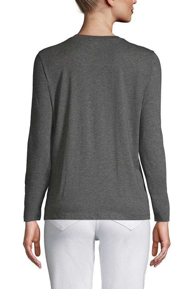 ランズエンド レディース トップス Tシャツ Vネック コットン Lands End Relaxed Supima Cotton Long Sleeve VNeck TShirt Charcoal Heather チャコール ランズエンド レディース トップス Tシャツ Vネック コットン Lands End Relaxed Supima Cotton Long Sleeve VNeck TShirt Charcoal Heather チャコール