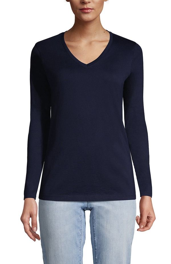 ランズエンド レディース トップス Tシャツ Vネック コットン Lands End Relaxed Supima Cotton Long Sleeve VNeck TShirt Radiant Navy ネイビー ランズエンド レディース トップス Tシャツ Vネック コットン Lands End Relaxed Supima Cotton Long Sleeve VNeck TShirt Radiant Navy ネイビー