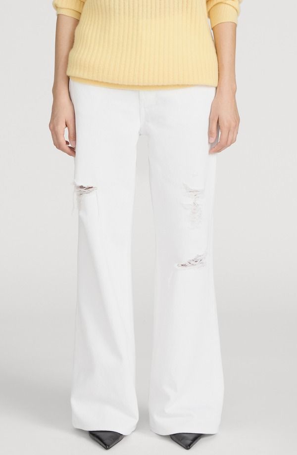 フレーム レディース ボトムス デニムパンツ ワイドレッグ ジーンズ FRAME The Pixie Loose Ripped Wide Leg Jeans White Destruct ホワイト