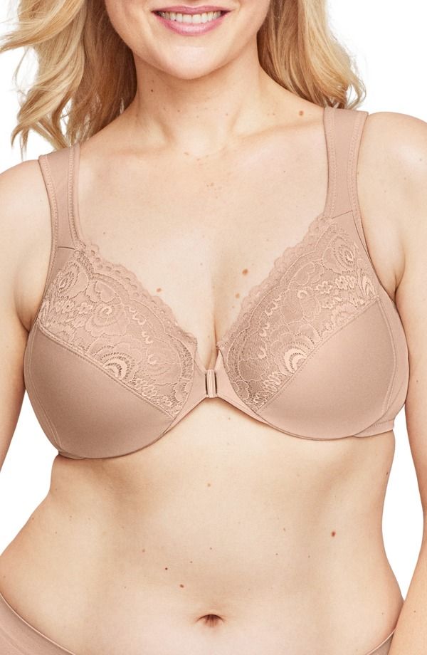 グラマライズ レディース アンダーウェア ブラジャー Glamorise Posture Back Wonderwire Underwire Front Closure Bra Cafe