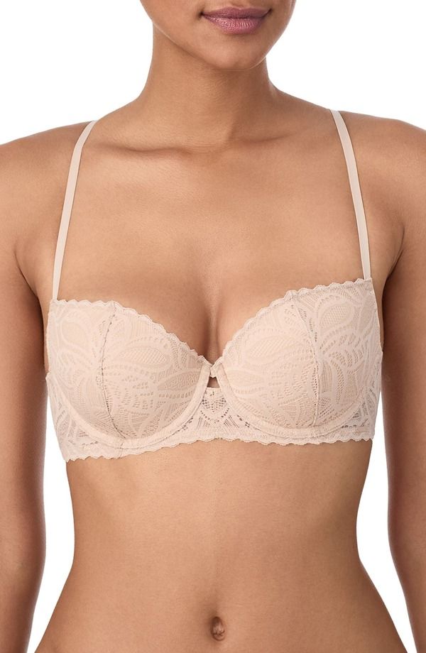 ダナ キャラン ニューヨーク レディース アンダーウェア ブラジャー レース DKNY Deco Underwire Lace Balconette Bra Cashmerend