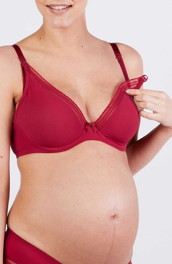 カシュクール レディース アンダーウェア ブラジャー マタニティ Cache Coeur Maternity and nursing bra Milk Burgundy バーガンディ
