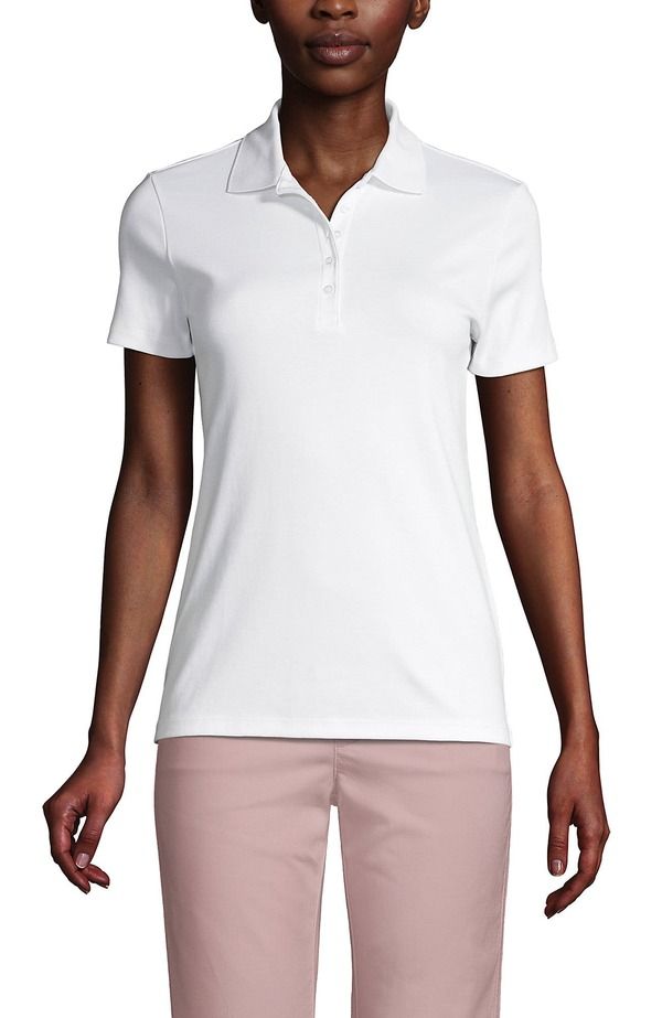 ランズエンド レディース トップス シャツ コットン Lands End Supima Cotton Polo Shirt White ホワイト