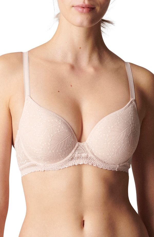 シモーヌペレール レディース アンダーウェア ブラジャー Simone Perele Comete Underwire 3D Plunge Bra Pinky Sand サンド