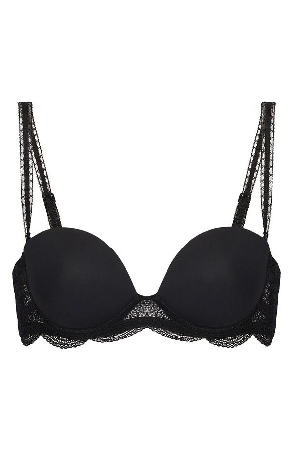 シモーヌペレール レディース アンダーウェア ブラジャー ストラップレス Simone Perele Karma Underwire Strapless Plunge Bra Black ブラック