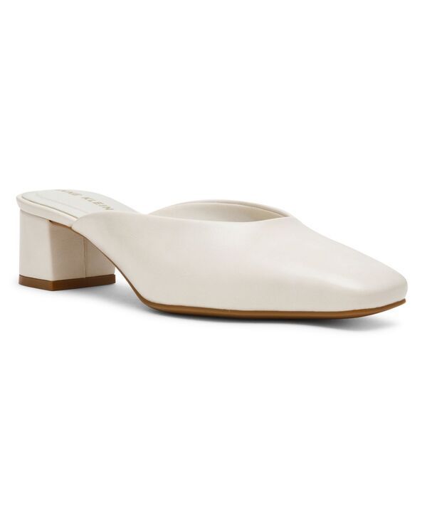 アンクライン レディース シューズ パンプス ヒール Anne Klein Womens Maeus Block Heel Snip Toe Mules White ホワイト