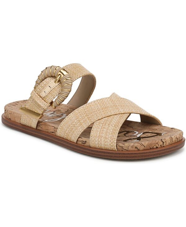 サムエデルマン レディース シューズ サンダル Sam Edelman Womens Lucy Slide Sandals Bleached Beechwood Faux Raffia