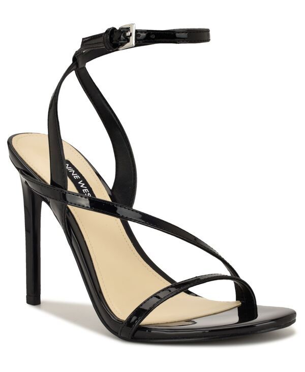 ナインウェスト レディース シューズ サンダル Nine West Womens Miorla Strappy High Stiletto Dressandals Black Patent ブラック