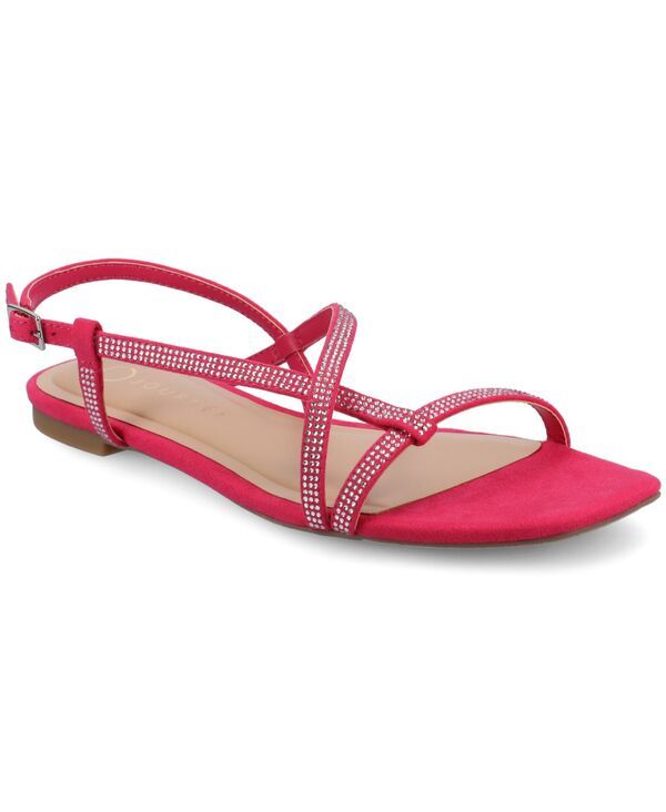 ジュルネ コレクション レディース シューズ サンダル Journee Collection Womens Francistrappy Glitter Flat Sandals Fuchsia フューシャ