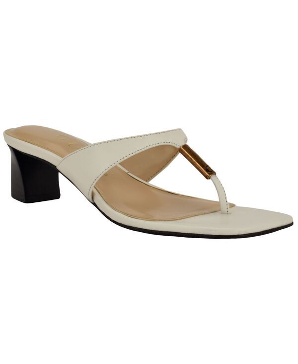 ゲス レディース シューズ サンダル レザー ヒール GUESS Womens Yaiza Leather Block Heel City Sandals White Leather ホワイト