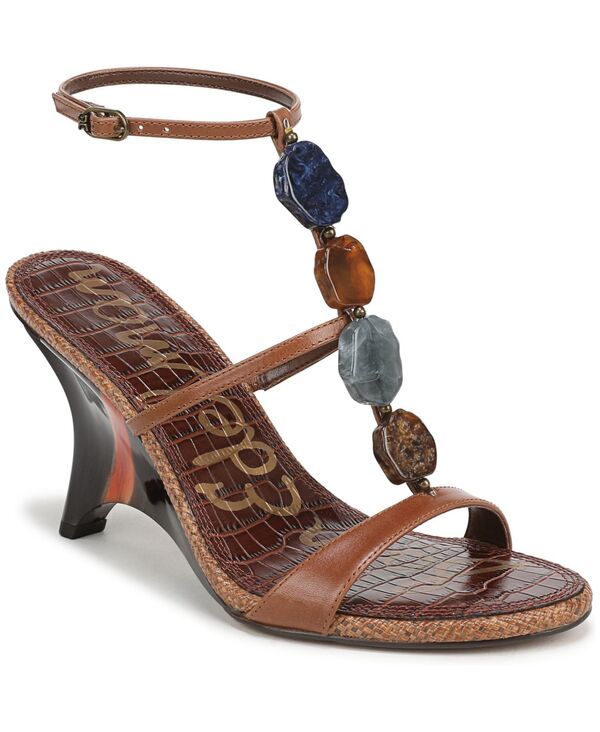 サムエデルマン レディース シューズ サンダル Sam Edelman Womens Massey Strappy Wedge Sandals Rich Cognac