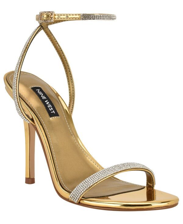 ナインウェスト レディース シューズ サンダル Nine West Womenstodia Embellished Strappy Stiletto Dressandals Light Bronze Rhinestone