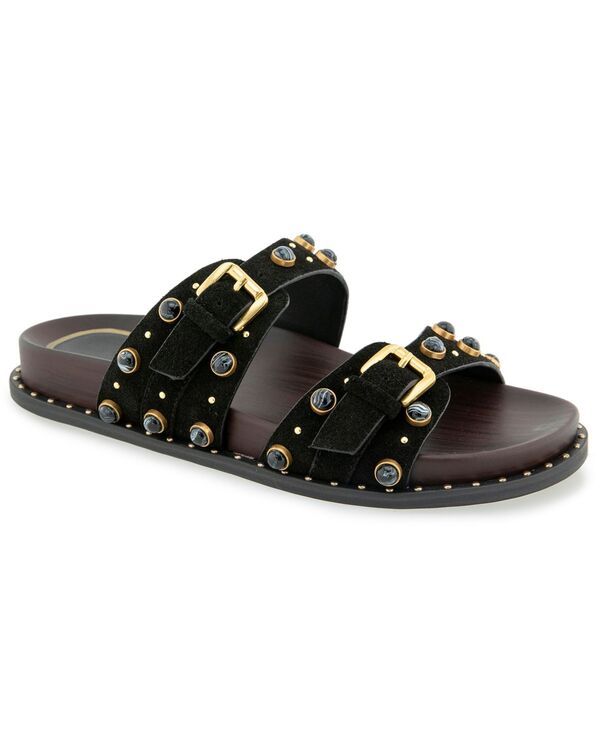 ケネスコール レディース シューズ サンダル Kenneth Cole New York Womens Deardra Footbed Flat Sandals Black Suede ブラック