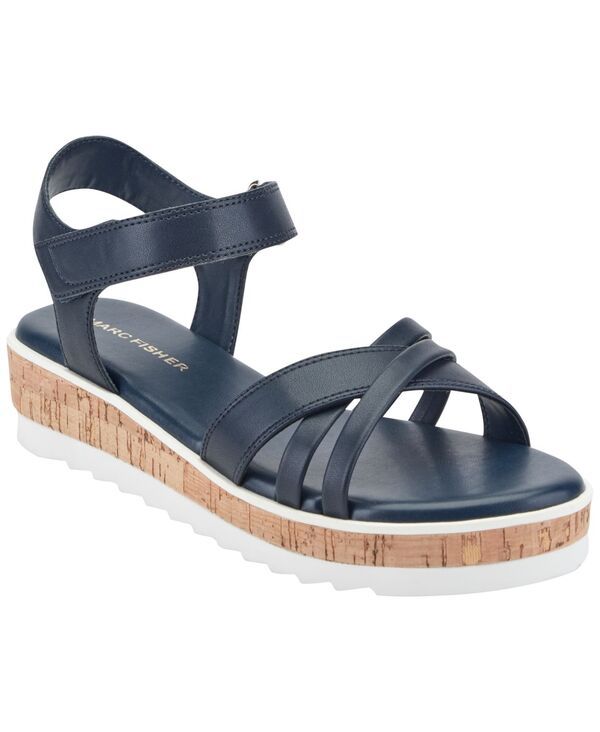 マークフィッシャー レディース シューズ サンダル プラットフォーム Marc Fisher Womens Gyllie Flat Platform Sandals Dark Blue ブルー