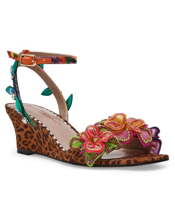ベッツィジョンソン レディース シューズ サンダル Betsey Johnson Womenspenser Flower Wedge Sandals Leopard Multi マルチカラー