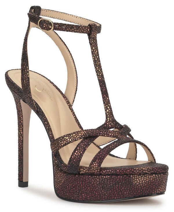 ジェシカシンプソン レディース シューズ サンダル プラットフォーム Jessica Simpson Womensippete Platform Dressandals Bronze Metallic Speckled Snake メタリック