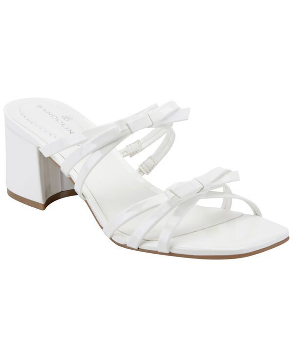 バンドリーノ レディース シューズ サンダル ヒール Bandolino Womens Mattien Strappy Block Heel Dressandals White Patent ホワイト
