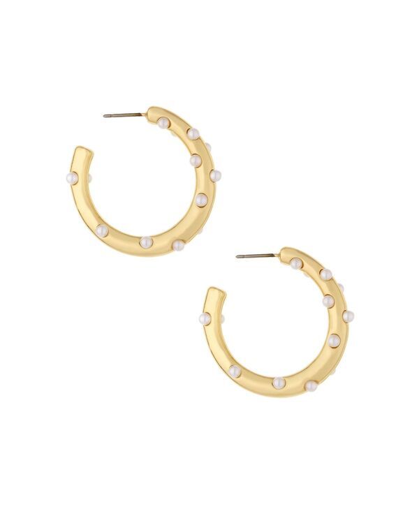 エティカ レディース アクセサリー ピアス・イヤリング ETTIKA 18K Gold Plated and Imitation Pearl Studded Hoops GoldTone ゴールド