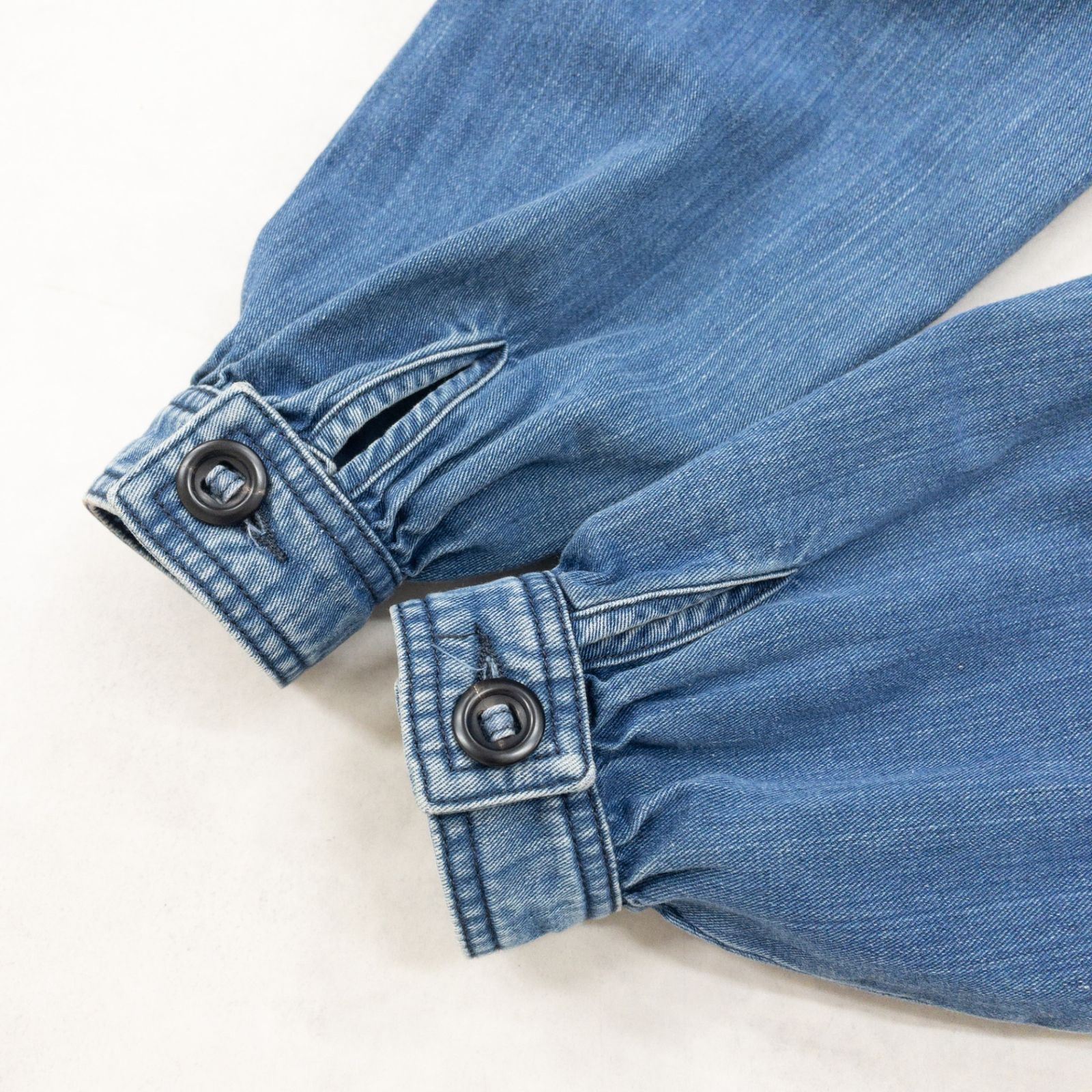 ◎Chloe クロエ ブラウス デニム プルオーバー ギャザー インディゴ 
