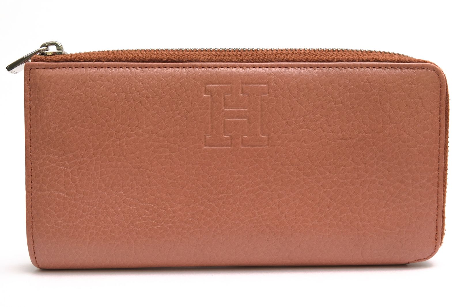 ヒロフ／HIROFU 長財布 財布 ウォレット レディース 女性 女性用 レザー 革 本革 ピンク P25-50501 センプレ L字ファスナー シボ革 シュリンクレザー 小銭入れあり