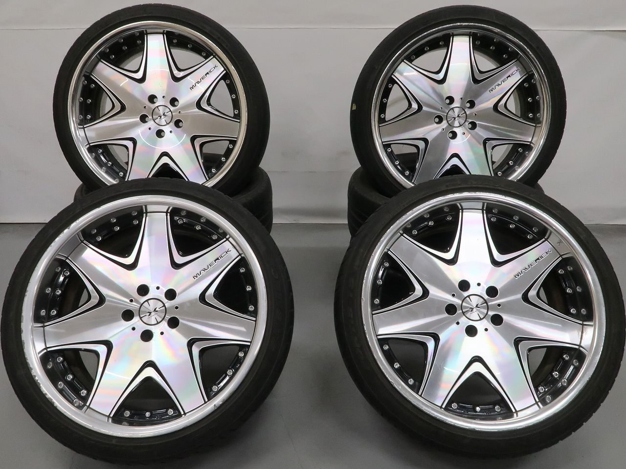 4本 weds マーヴェリック 107D 20インチ 9J +35 +25 5H 114.3 ラジアル MAXTREK FORTIS T5 245/35R20 スペック違い ディッシュ シルバー