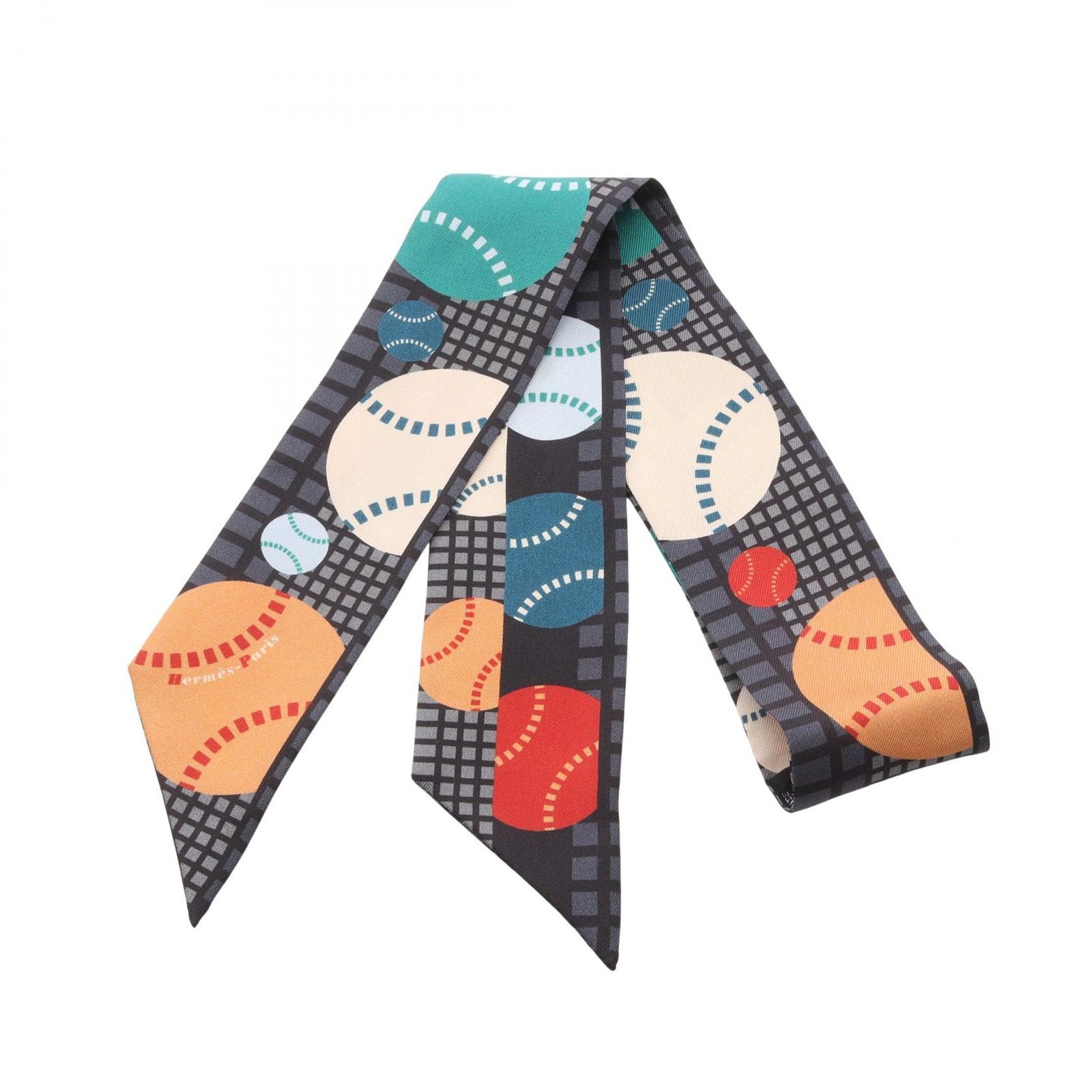 エルメス HERMES スカーフ ツイリー BALLES DE TENNIS リボン シルク