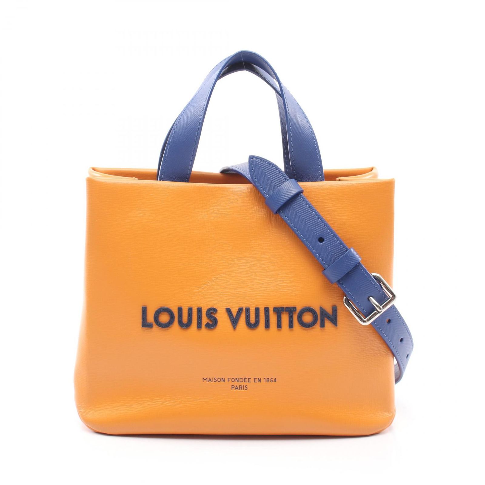 ルイ・ヴィトン LOUIS VUITTON ハンドバッグ ショッパートート MINI 2WAY M28310 サフランイエロー レザー ショッパー・トートMINI メンズ Used A