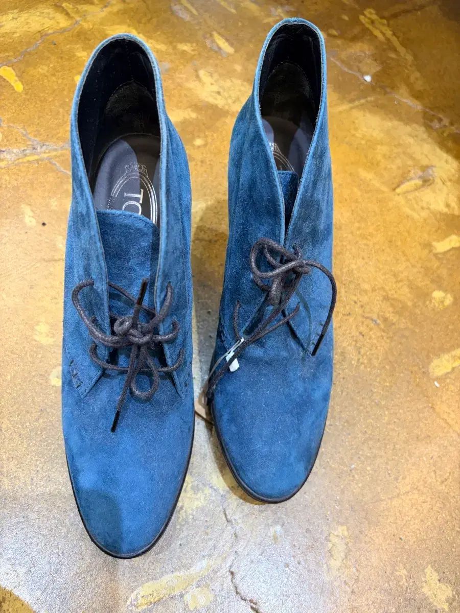 TOD'S トッズ スウェード レースアップ ブーツ ブルー