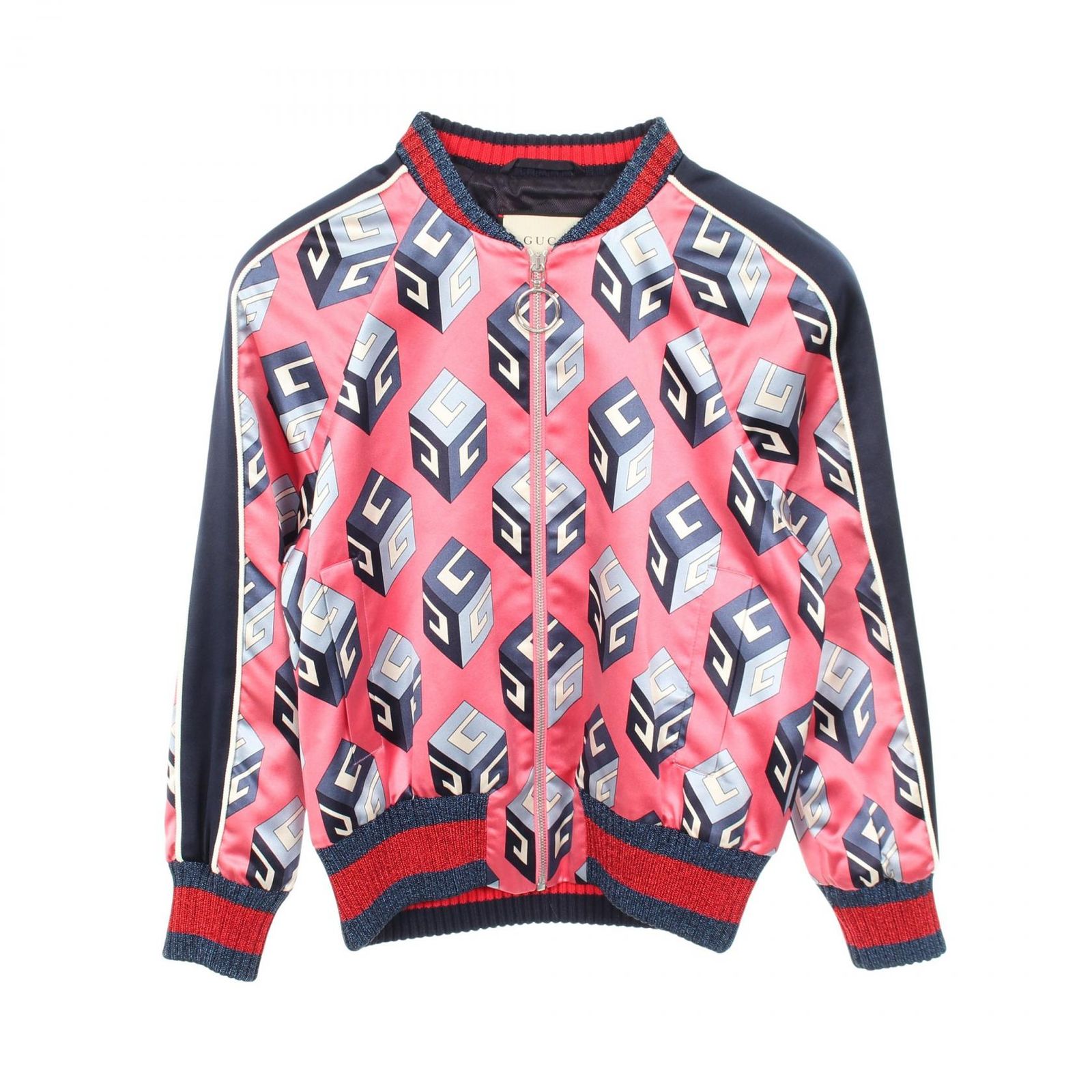 グッチ GUCCI ブルゾン GGプリント ウォールペーパーモノグラム ブルゾン 472409 シルク ジャケット レディース Used A