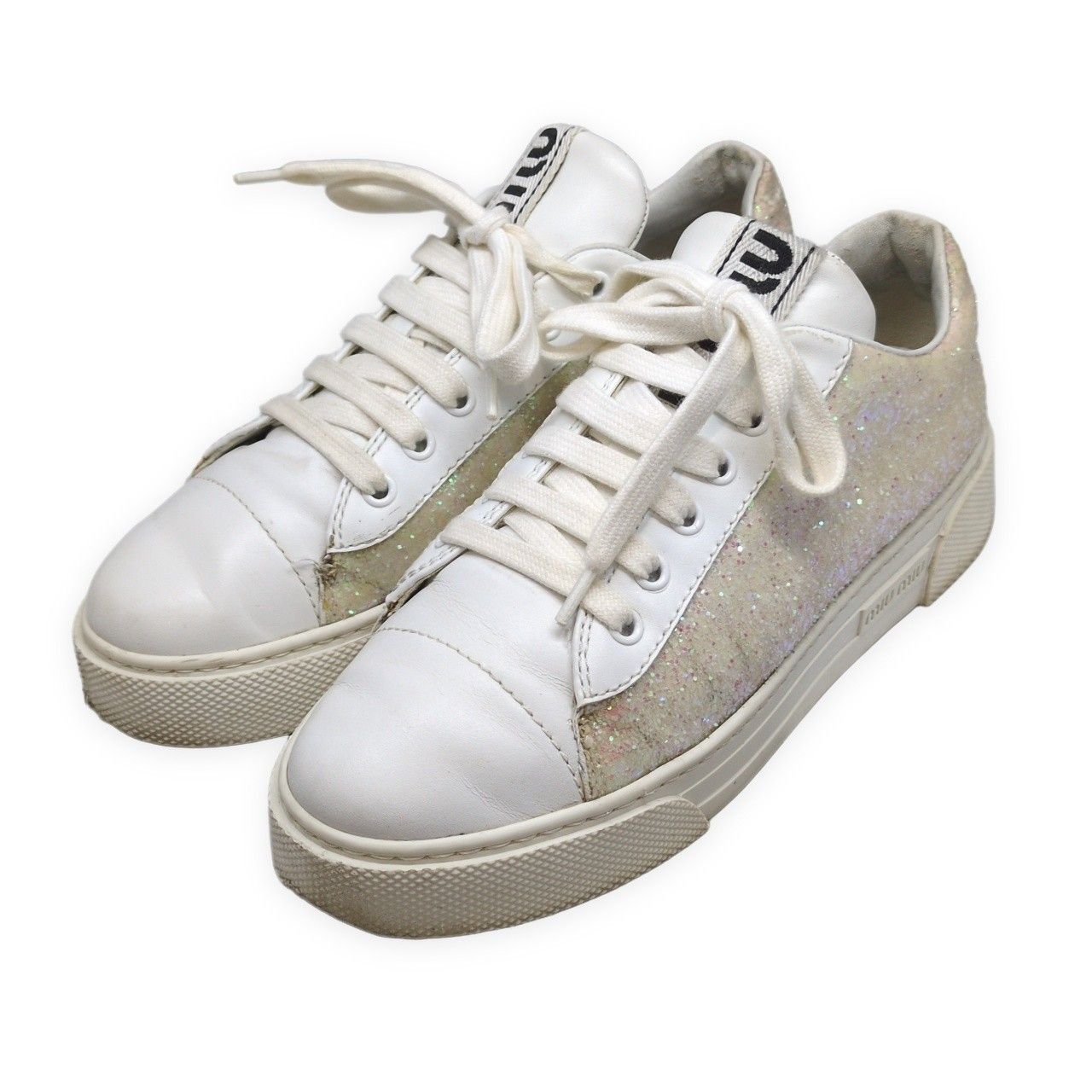 MiuMiu ミュウミュウ グリッター ラメスニーカー ローカット