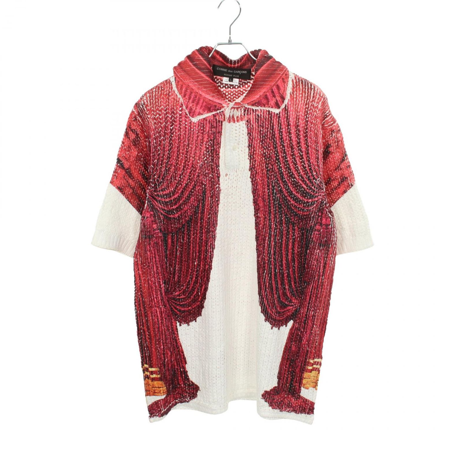 コムデギャルソンオムプリュス COMME des GARCONS HOMME PLUS ポロシャツ トロンプルイユ 転写 ローゲージ 半袖ニット その他 ニット メンズ Used A